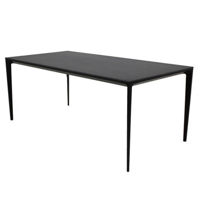 Mesa rectangular Nogal Beat Austria con estructura de acero y cubierta de porcelanato