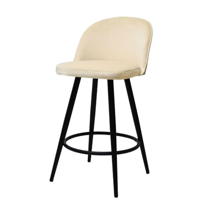 Nogal Beat Avila Banco Alto Tapizado Tela Tipo Terciopelo Uso Interior Diseño Nordico - BANC0903741 - Mundo In - NOGAL BEAT - Bancos