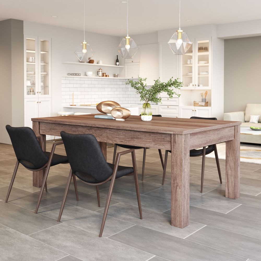 NOGAL BEAT BONKER | Mesa 3 en 1 Comedor Billar Ping Pong | Terciopelo 100% Poliéster | Marrón | MDF Imitación Madera | Interior - 109496 - Zuo - NOGAL BEAT - Ambientada