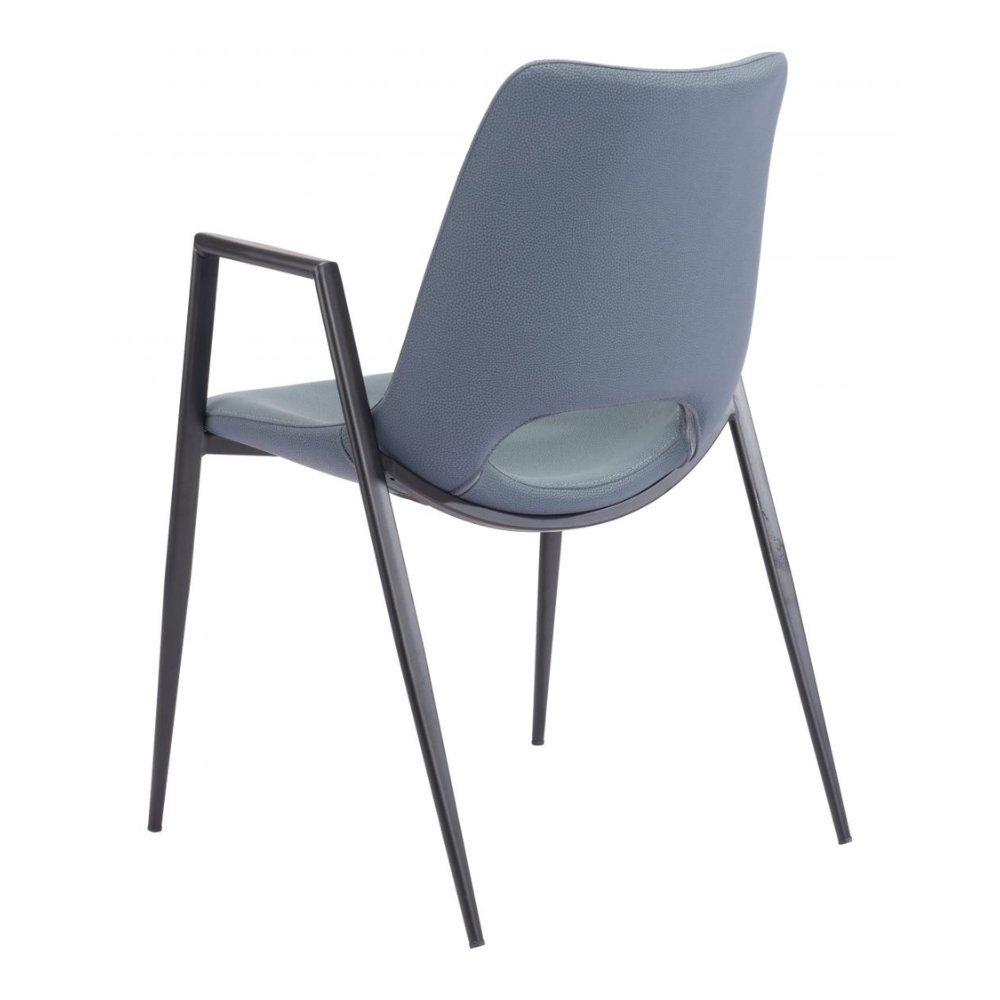 NOGAL BEAT DESI | Silla para Comedor Restaurante Cafeteria | Base Negra | Asiento Disponible en Varios Colores | Piel Sintetica | Interior - 109536 - Zuo - NOGAL BEAT -