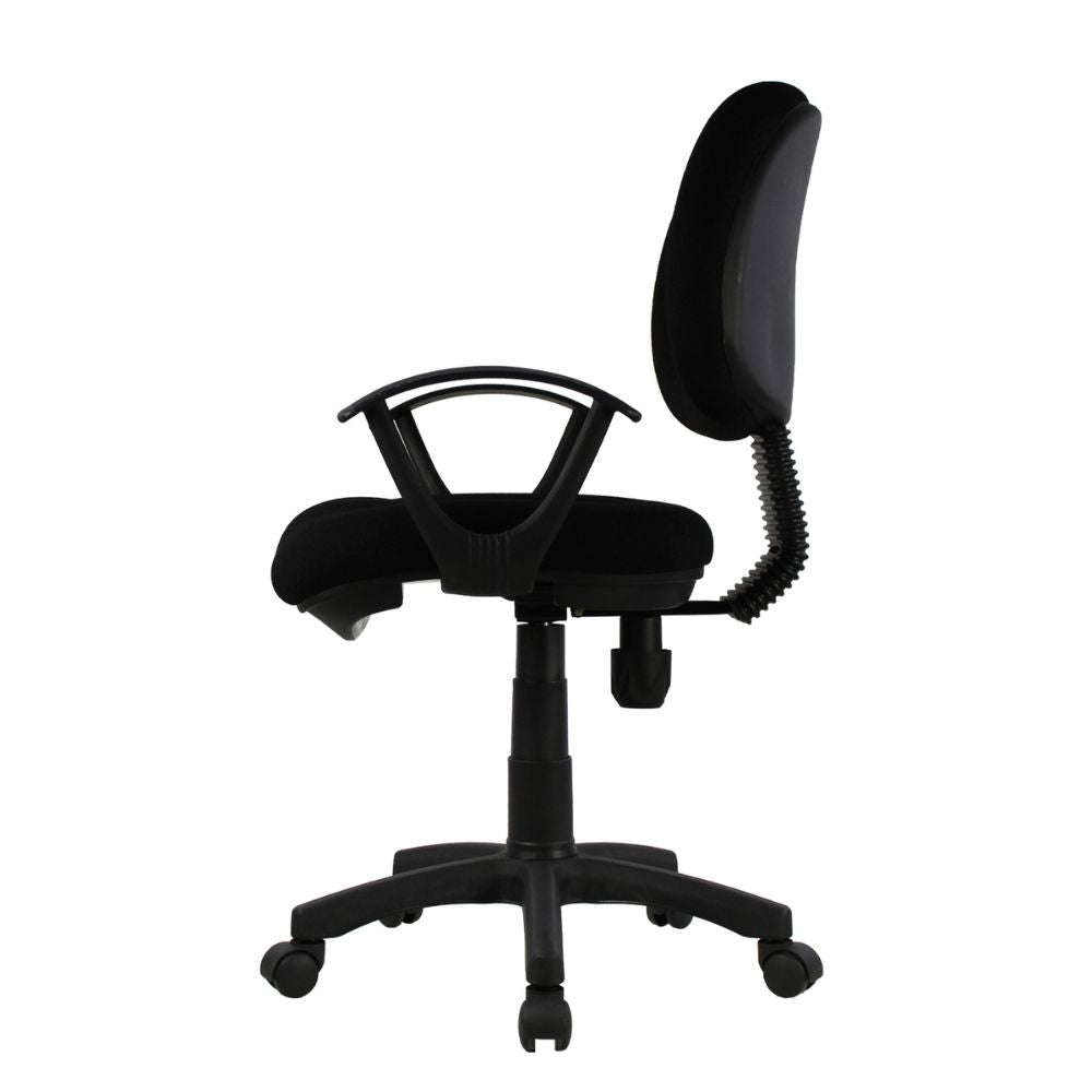 SILLA KINGSTRONG JM-006 SILL0360320 | Silla Oficina Secretarial | Tapizado | Pistón Neumático Giratorio | Plástico | Interior | Durabilidad Tapizado tela tipo pliana Área de trabajo Comodidad Buen diseño Laminado plástico 15 MM Color Negro Soporte Flexible Descansabrazos Estilo Orgánico Recepción Laboral Mundo In