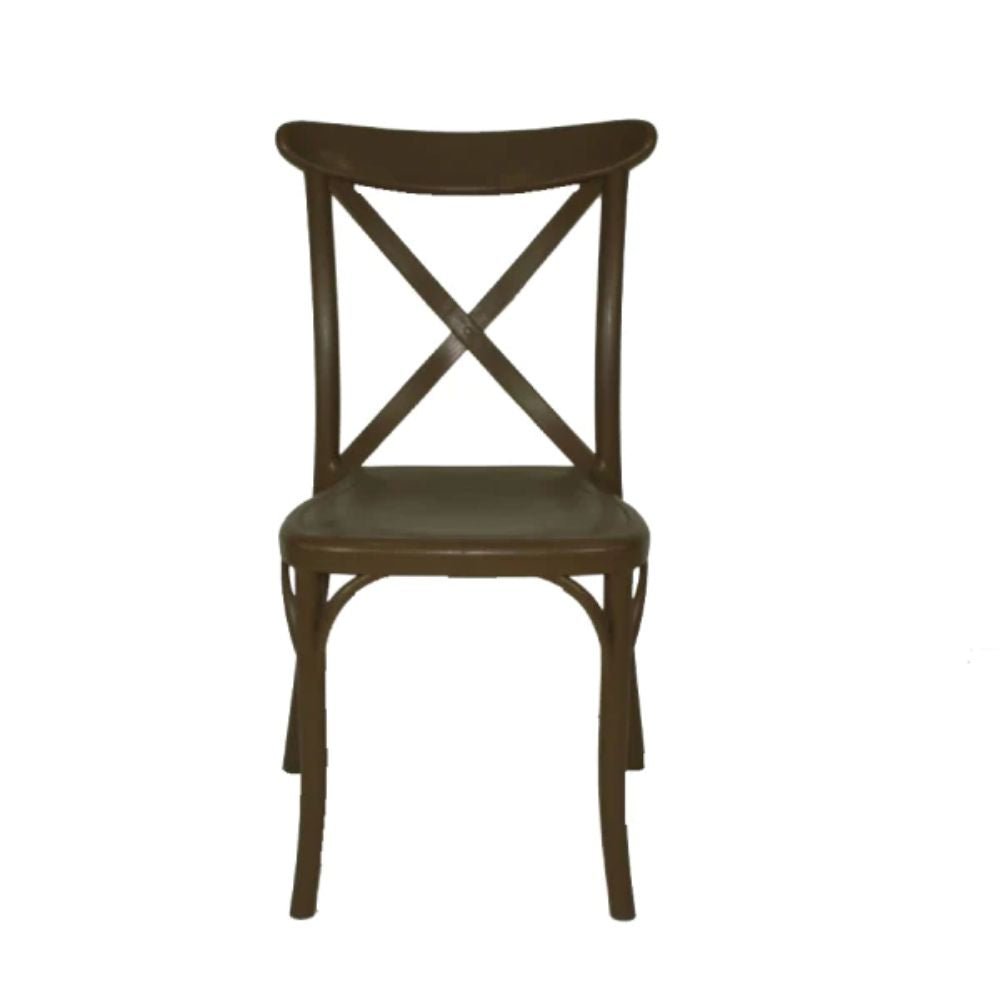 Silla comercial Nogal Beat JM Equs en polipropileno de una pieza con respaldo curvo escandinavo