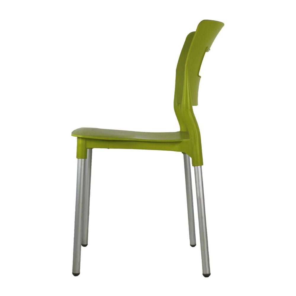 SILLA KINGSTRONG JM VALENIA SILL0020317 | Silla Estilizada Terraza Jardín Comedor | Base 4 Puntas | Terminado Anodizado | Polipropileno | Interior + Exterior | Resorts Salas de Espera Lugares de Eventos Isla de Cocina Sala de Estar Asiento Adicional Espacios Comerciales