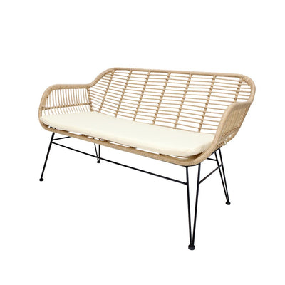 NOGAL BEAT LOVESEAT EXTERIOR TOBAGO | Silla para Exterior Jardin Terraza Patio Cafeteria | Rattan Sintetico | Interior + Exterior - SALA0904159 - Mundo In - NOGAL BEAT -