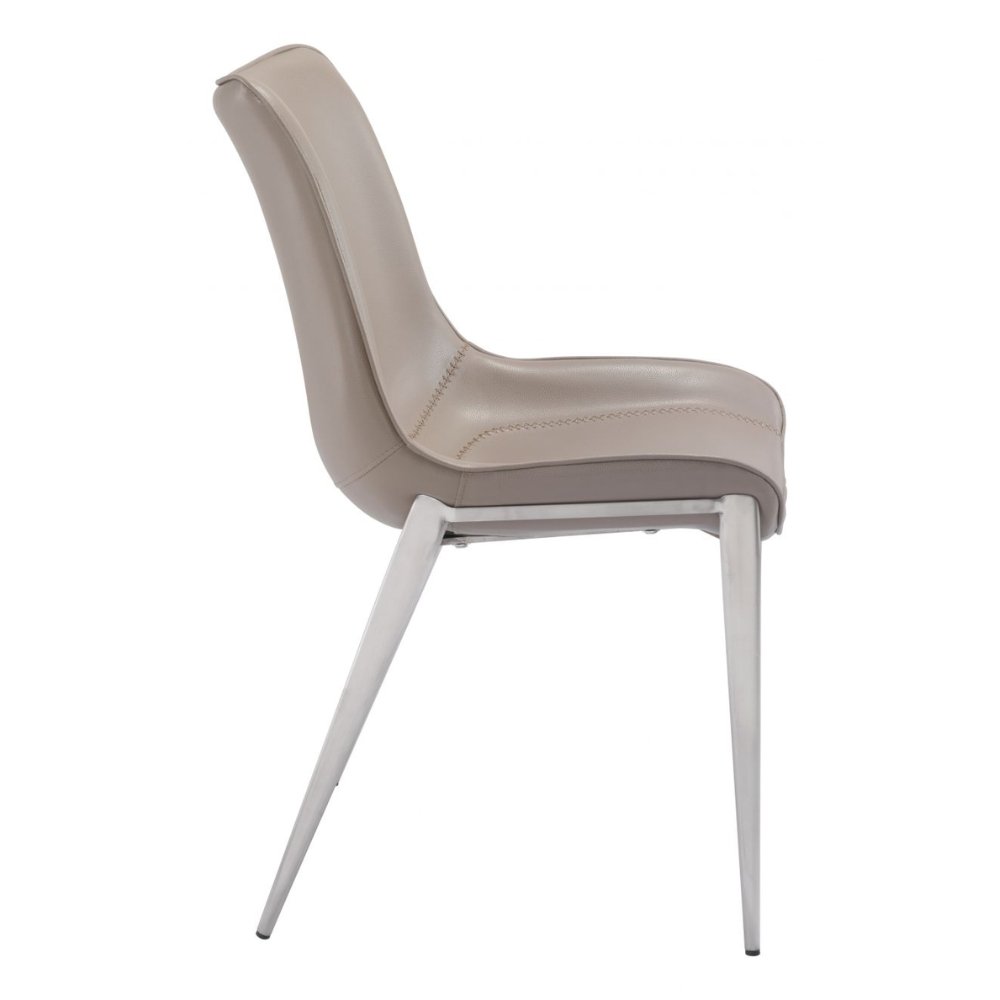 NOGAL BEAT MAGNUS | Silla para Comedor Restaurante | Patas Acero Inoxidable | Varios Colores | Piel Sintetica | Interior - 101269 - Zuo - NOGAL BEAT -