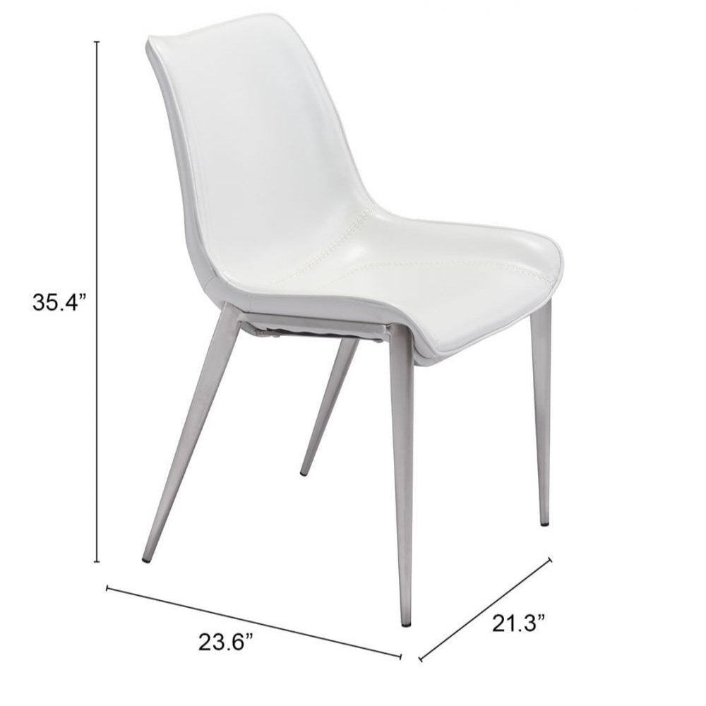 NOGAL BEAT MAGNUS | Silla para Comedor Restaurante | Patas Acero Inoxidable | Varios Colores | Piel Sintetica | Interior - 101270 - Zuo - NOGAL BEAT -