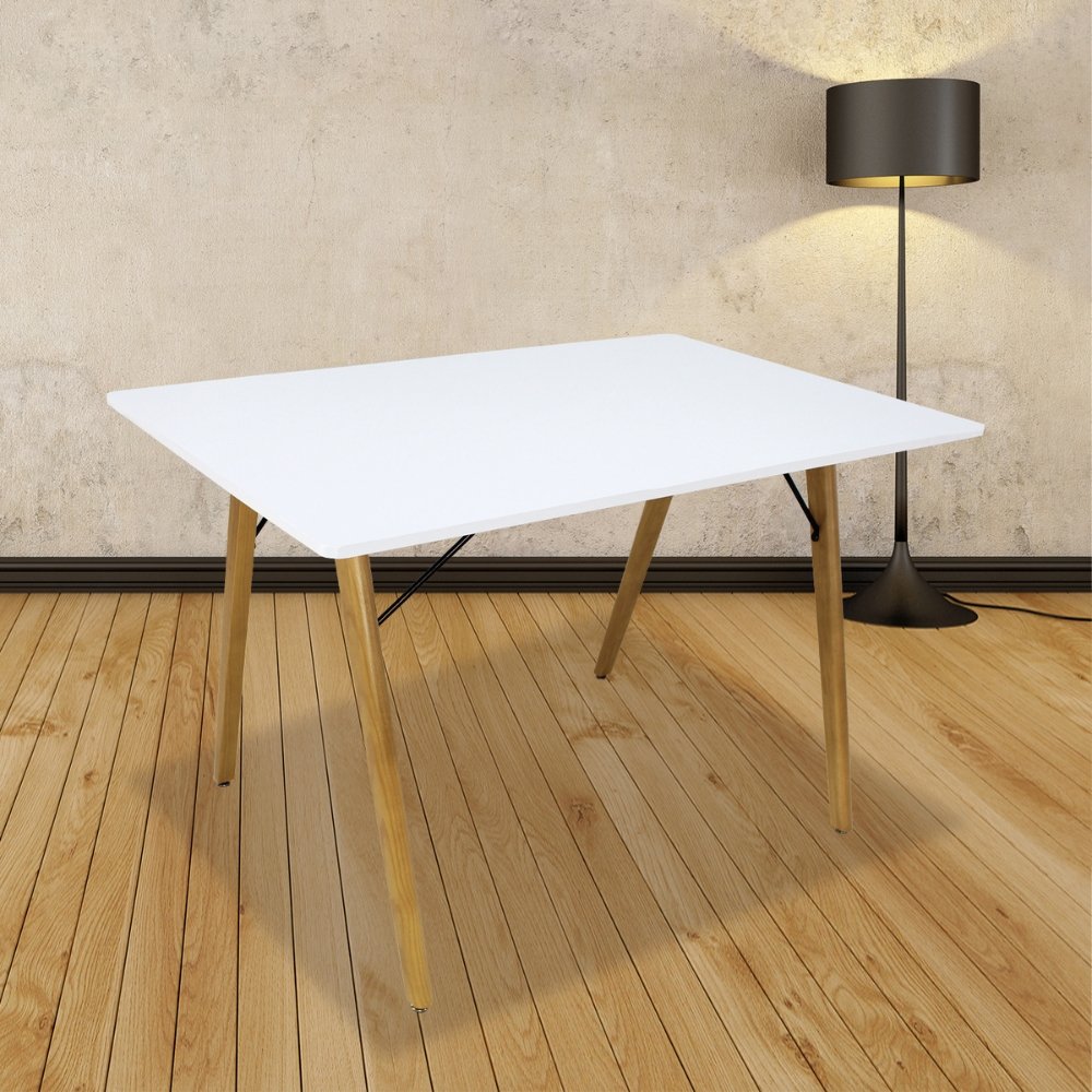 Mesa rectangular para cafetería Kingstrong Frankfurt 120x70 con cubierta de laminado plástico y estructura de madera