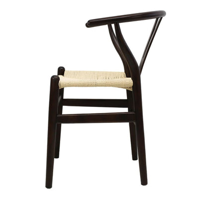 SILLA KINGSTRONG MICERINO MOB-098 SILL0903560 | Silla Ocasional Decorativa Descanso Comodidad con Modernidad Hogar | Base 4 Puntas Estilo Escandinavo | Madera | Asiento Papel Trenzado Impermeable | Interior | Sala de Estar Sala de Espera Vestíbulo Casa Habitación Estética Sillas Bonitas Comercial