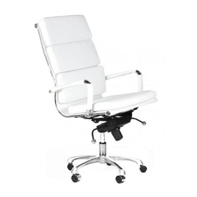 Silla de oficina directiva Nogal Beat Madrid con asiento y respaldo tapizados y estrella metálica negra