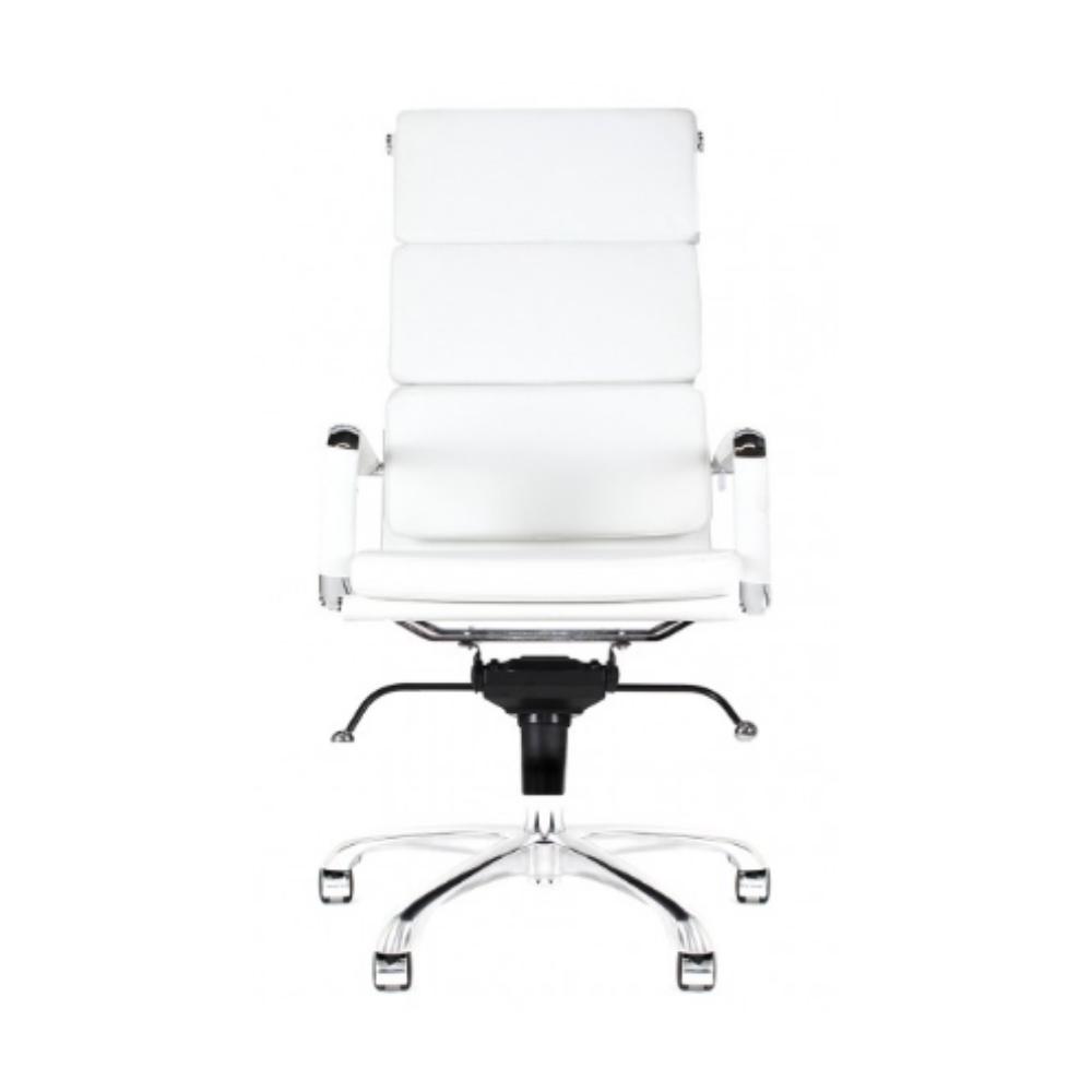 Silla de oficina directiva Nogal Beat Madrid con asiento y respaldo tapizados y estrella metálica negra
