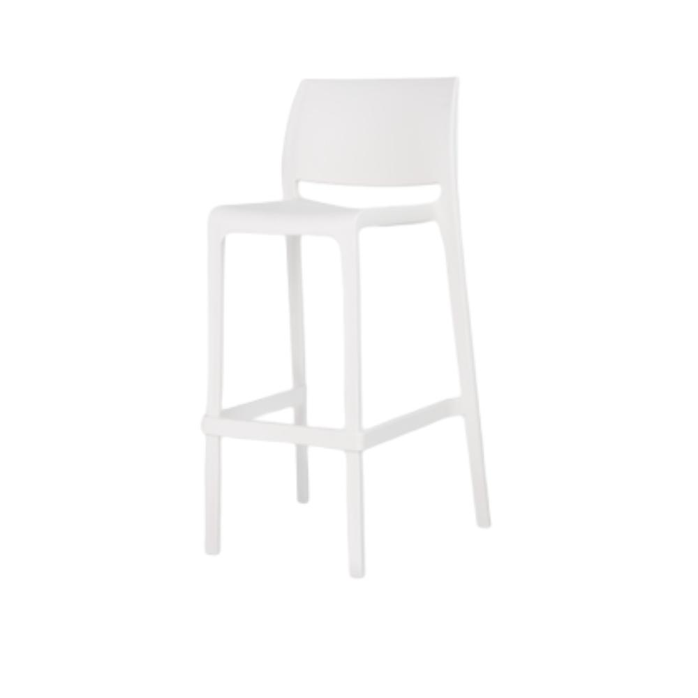 BANCO OFFIHO Sensilla OHV-7211B | Banco Alto Barra Restaurante | Resistente Rayos UV | Polipropileno | Interior + Exterior | Resistente Intemperie Rayos UV Ambiente Salino Bar Cafeteria Colorido Playa Aire Libre Terraza Con Respaldo