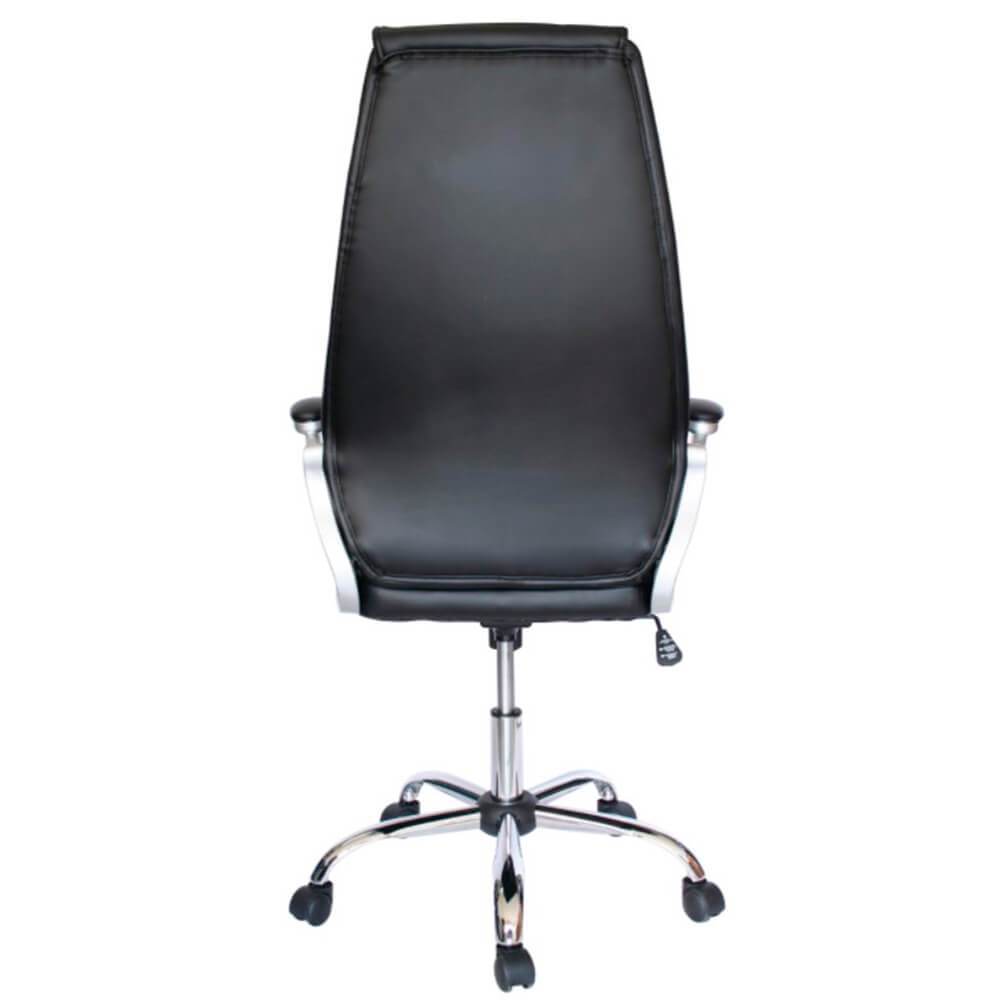 Offiho Silla Arezzo Ejecutiva Respaldo Alto Soft Revolving Leather Negro Base Estrella Con Rodajas Cromo Uso Interior - AREZZO - OFFIHO - NOGAL BEAT - Silla para oficina