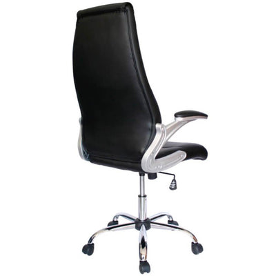 Offiho Silla Arezzo Ejecutiva Respaldo Alto Soft Revolving Leather Negro Base Estrella Con Rodajas Cromo Uso Interior - AREZZO - OFFIHO - NOGAL BEAT - Silla para oficina