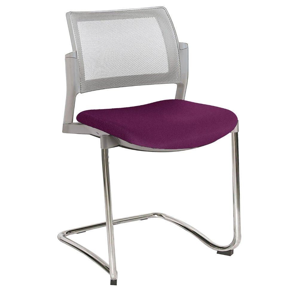 Offiho Silla Kyos Oht-375Cr Visita Base Trineo Asiento Tapizado Respaldo En Malla Estructura Terminado En Cromo Ergonomica - OHT-375CR - OFFIHO - NOGAL BEAT - Sillas