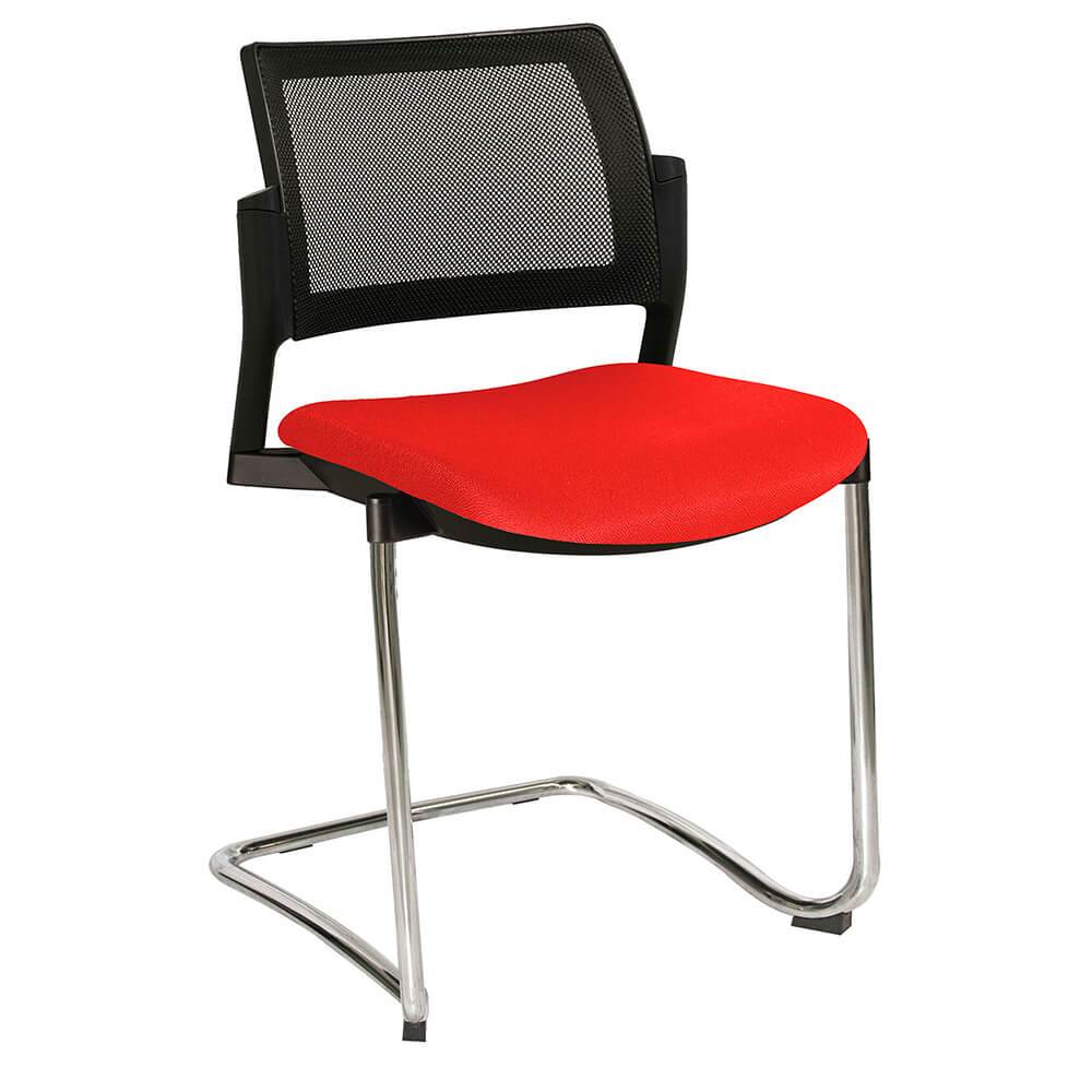 Offiho Silla Kyos Oht-375Cr Visita Base Trineo Asiento Tapizado Respaldo En Malla Estructura Terminado En Cromo Ergonomica - OHT-375CR - OFFIHO - NOGAL BEAT - Sillas