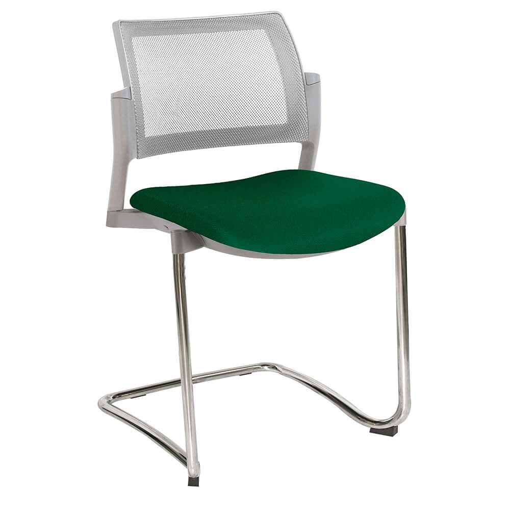 Offiho Silla Kyos Oht-375Cr Visita Base Trineo Asiento Tapizado Respaldo En Malla Estructura Terminado En Cromo Ergonomica - OHT-375CR - OFFIHO - NOGAL BEAT - Sillas