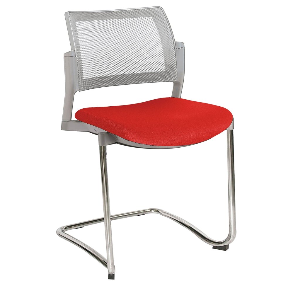 Offiho Silla Kyos Oht-375Cr Visita Base Trineo Asiento Tapizado Respaldo En Malla Estructura Terminado En Cromo Ergonomica - OHT-375CR - OFFIHO - NOGAL BEAT - Sillas