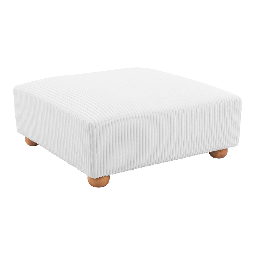 Otomán para Lounge - ZUO TAYTE - Blanco - Tapizado en Pana - 110304 - Zuo - NOGAL BEAT - Taburete