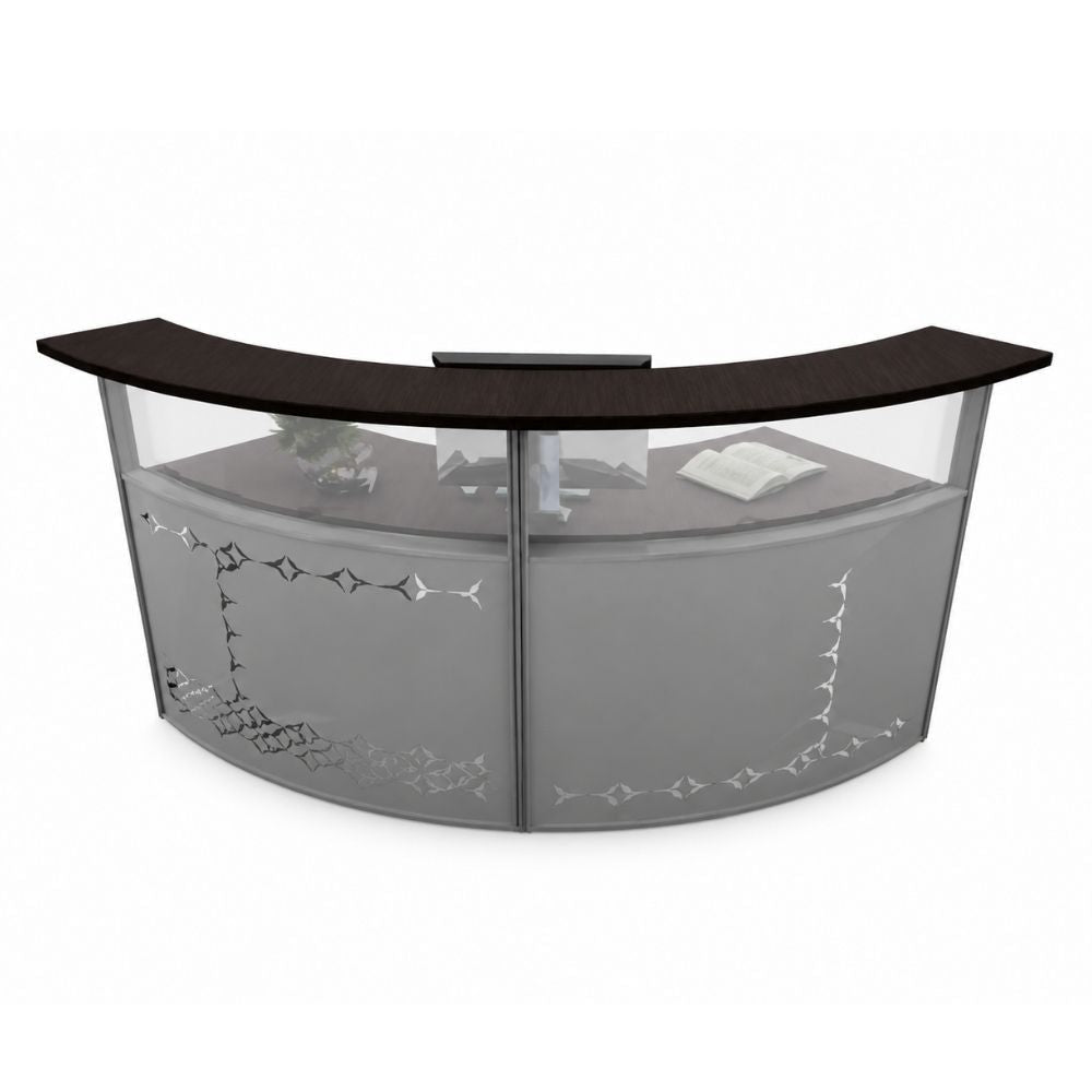 Recepción para Oficina Curva V60 - VERSA RP - Frente 233 cm - RP-900 - VERSA - NOGAL BEAT - Recepción