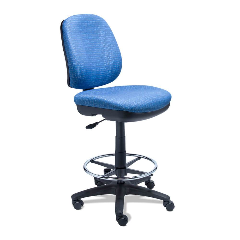 Requiez Silla Trabajo Version Banco Alto Descansa Pies RS-460-40 Base Estrella Nylon Acero - RS-460/40 - Requiez - NOGAL BEAT - Silla para oficina
