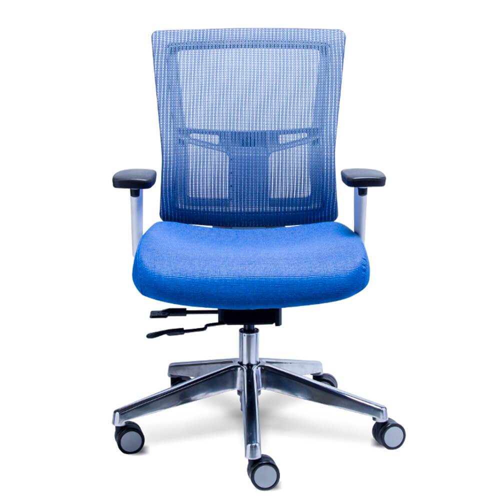 Requiez Sillon Ejecutivo Respaldo Medio Mesh RE-1371 Poliuretano Base Estrella Aluminio Pulido - RE-1371A - Requiez - NOGAL BEAT - Silla para oficina