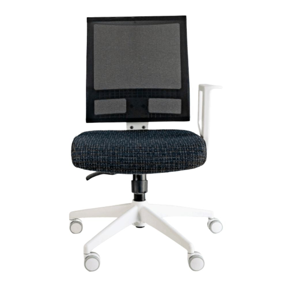 Silla de oficina operativa Requiez Mesh RS-1100 con respaldo en mesh de nylon y asiento tapizado