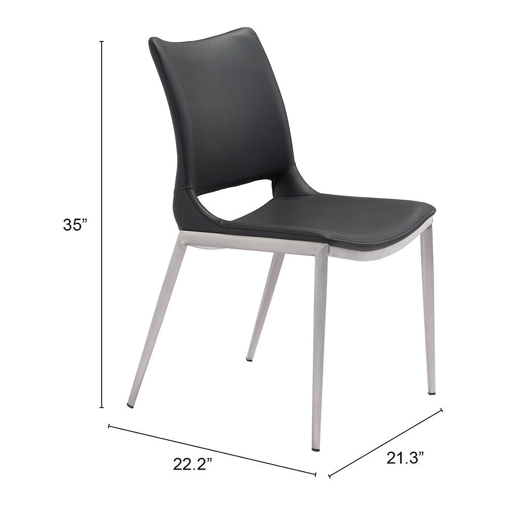 Silla Comercial para Cafetería - ZUO ACE 54x56 101280 - Varios Colores - Asiento y Respaldo Tapizados en Piel Sintética - 101280 - Zuo - NOGAL BEAT - Silla Comercial Interior