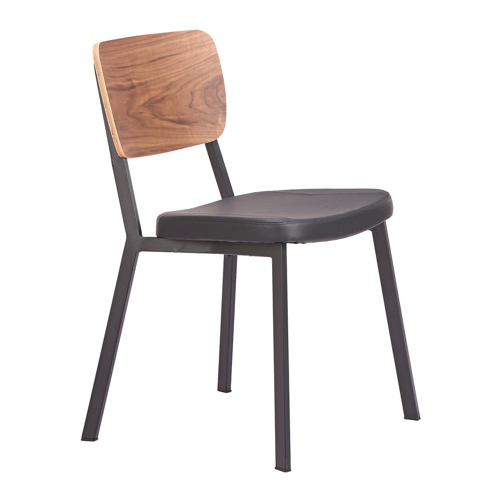 Silla Comercial para Cafetería - ZUO ARDENNE - Varios Colores - Asiento y Respaldo Tapizados en Piel Sintética - 111215 - Zuo - NOGAL BEAT - Silla Comercial Interior