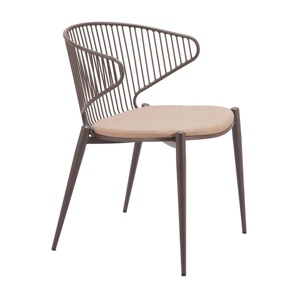 Silla Comercial para Food Court - ZUO SILUES - Varios Colores - Asiento y Respaldo Tapizados en Piel Sintética - 110822 - Zuo - NOGAL BEAT - Silla Comercial Interior