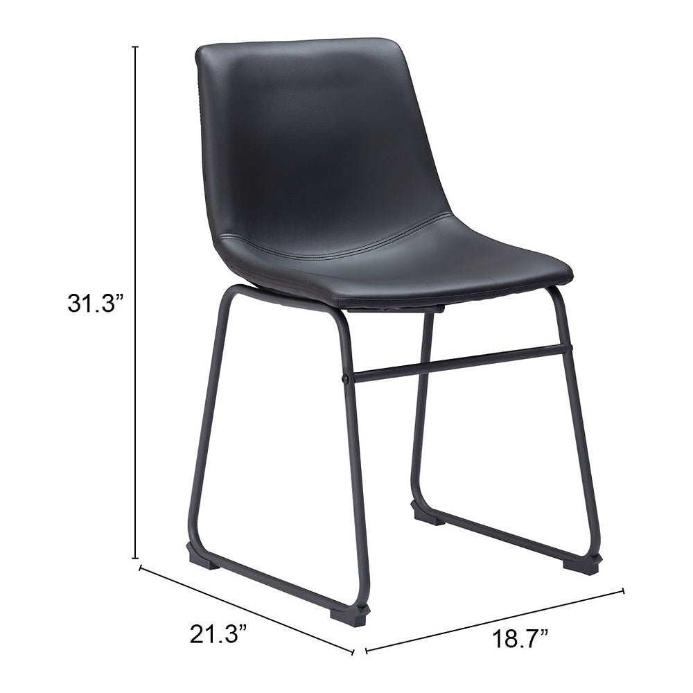 Silla Comercial para Hotel - ZUO SMART - Varios Colores - Asiento y Respaldo Tapizados en Piel Sintética - 109648 - Zuo - NOGAL BEAT - Silla Comercial Interior
