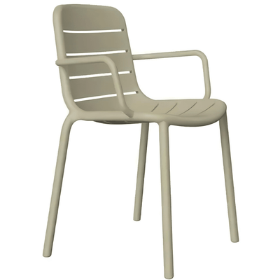 Silla Comercial para Restaurante Protección UV - RESOL GINA ARMCHAIR - Varios Colores - Asiento y Respaldo en Polipropileno - 03493 - Resol - NOGAL BEAT - Sillas