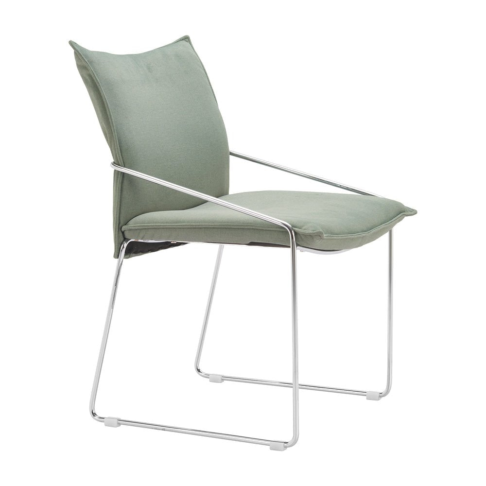 Silla Comercial para Restaurante - ZUO POLA - Verde - Asiento y Respaldo Tapizados en Lino Sintético - 110871 - Zuo - NOGAL BEAT - Silla Comercial Interior