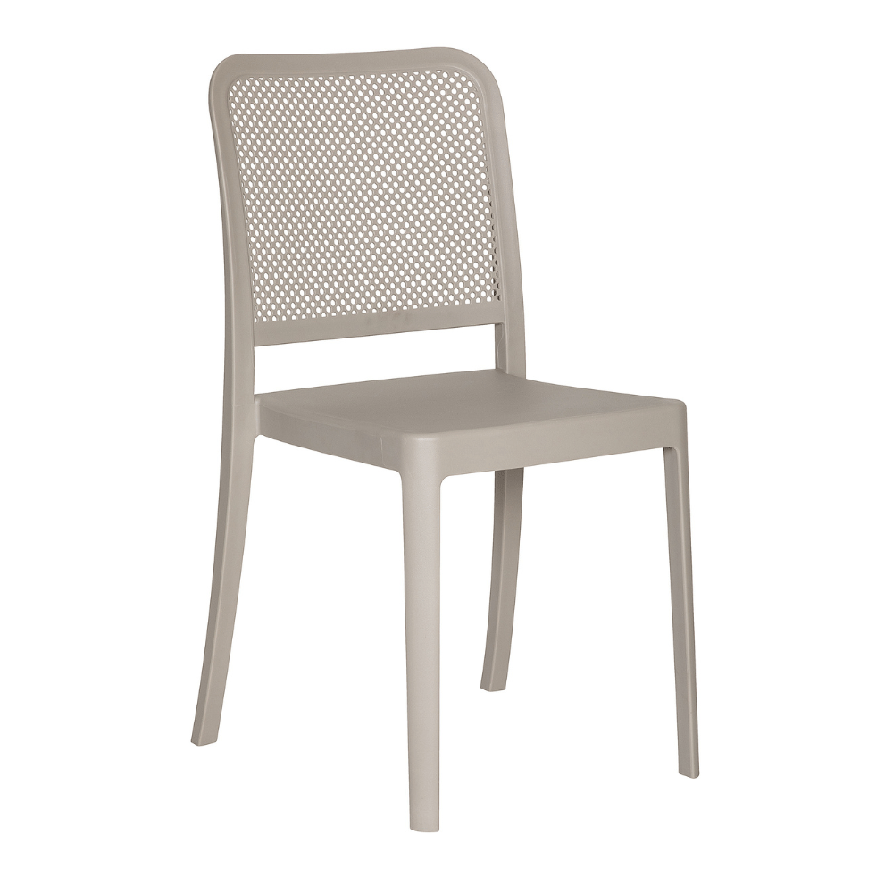 Silla comercial ALBAR AR-401A de polipropileno apilable para exterior con respaldo curvo