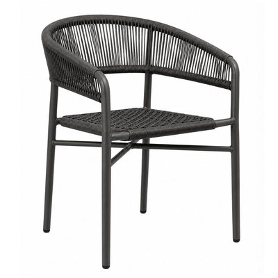 Silla de Intemperie para Zona de Alberca - NOGAL BEAT ELISA - Varios Colores - Aluminio y Cuerda - SILLA ELISA Gris oscuro - CAMCO - NOGAL BEAT - Silla de Terraza