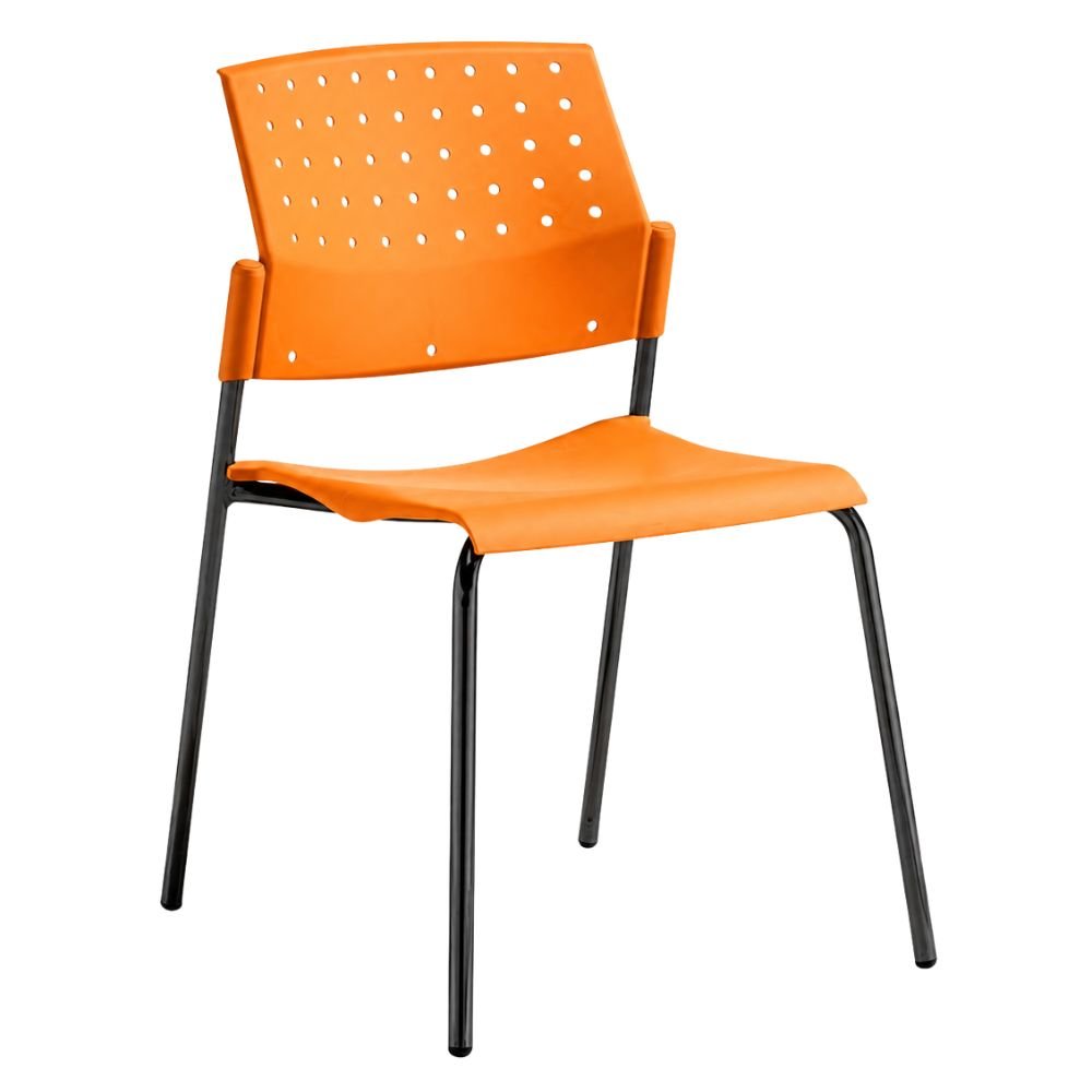 Silla de Oficina de Sala de Espera - LABENZE ARETA 106-00200 - Varios Colores - Estructura Tubular Negro sin Brazos - 106-00200 - Labenze - NOGAL BEAT - Silla de Visita
