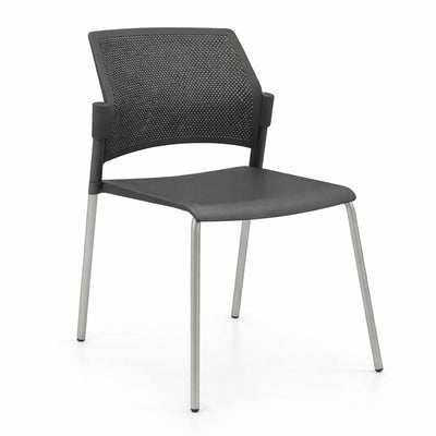 Silla de sala de espera LABENZE REPLAY 106-00610 con respaldo multiperforado y patas tubulares grises