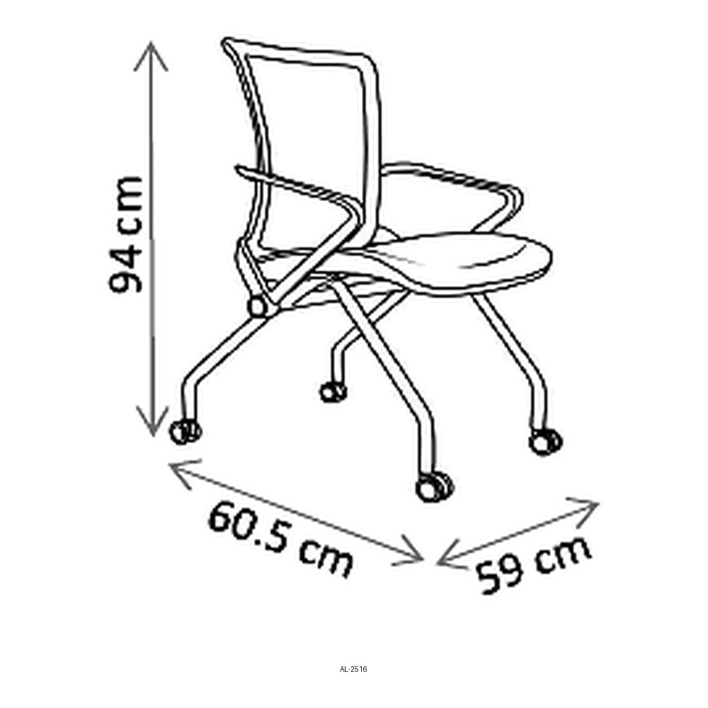 Silla de Oficina de Visita - VERSA ALTUS - Estructura Aluminio - Asiento Abatible y Respaldo Reclinable en Malla - AL-2516 - VERSA - NOGAL BEAT - Silla de Visita