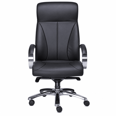 Silla de Oficina Directiva Ergonómica - REQUIEZ RP-8000 - Varios Colores - 5 Puntas con Brazos con Respaldo Alto y Tapizado Piel - RP-8000/NG - Requiez - NOGAL BEAT - Silla Directiva