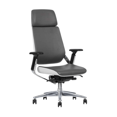 Silla De Oficina Directiva - TECHNO BOSS WHITE - Blanco - Respaldo y Asiento Tapizado - BOSS WHITE Addison - Techno - NOGAL BEAT - Silla para oficina