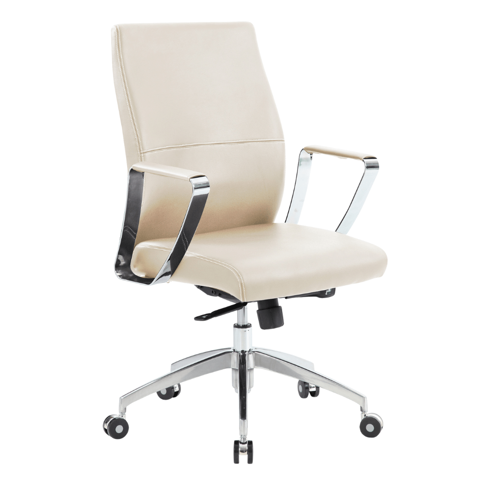 Silla ejecutiva ALBAR AC-15 tapizada en vinil con base cromada de 5 puntas.