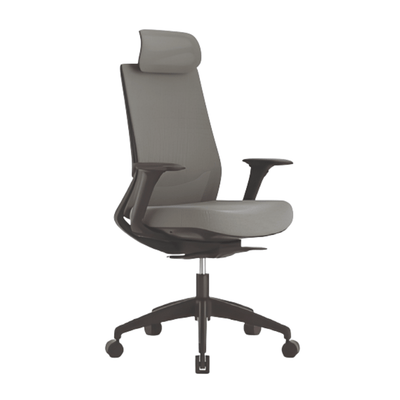 Silla De Oficina Ejecutiva Soporte Lumbar - TECHNO ROYAL BLACK RESPALDO ALTO - Asiento y Respaldo Tapizado - Royal Black Respaldo Alto - Techno - NOGAL BEAT - silla