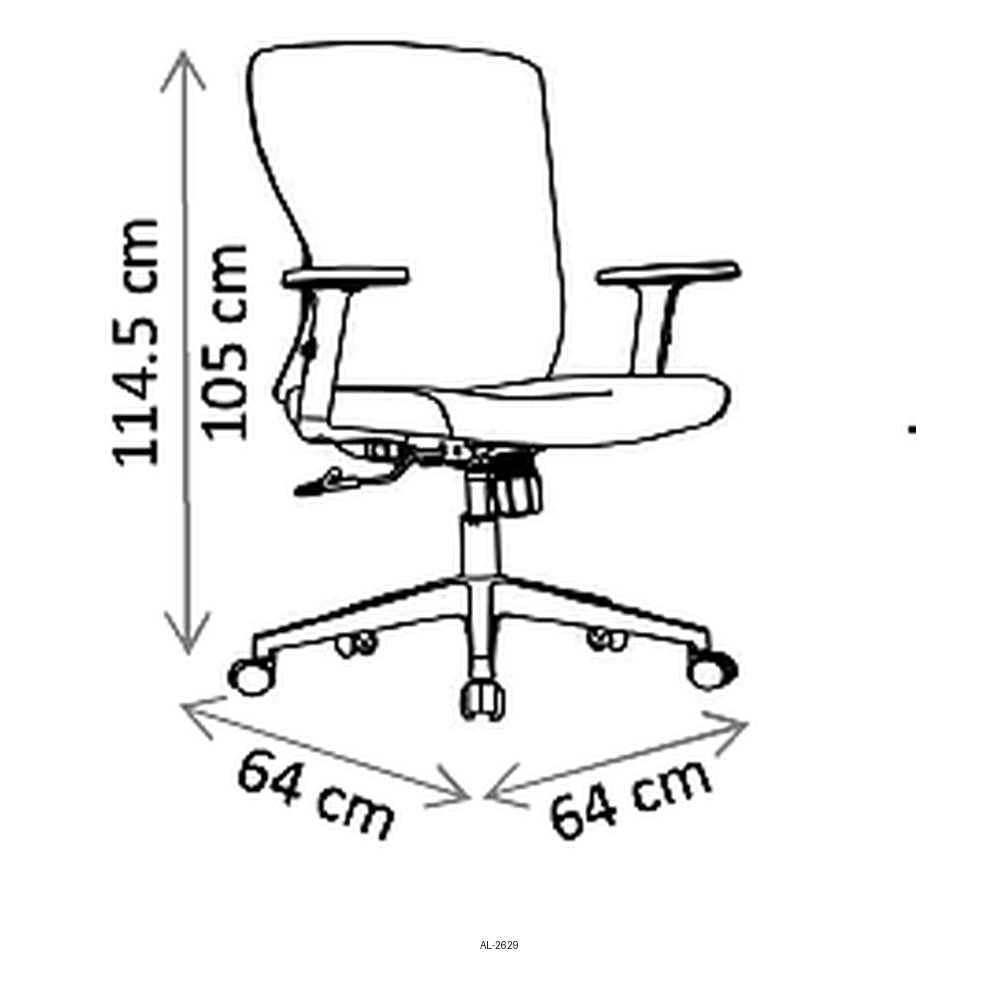 Silla de Oficina Ejecutiva - VERSA ALTUS NARA - Estructura Aluminio - Asiento Tapizado en Tela y Respaldo en Malla - AL-2629 - VERSA - NOGAL BEAT - Silla Ejecutiva