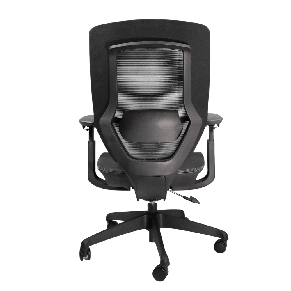 Silla de oficina Nogal Beat Ucrania Ejecutivo negra con respaldo en malla y asiento tapizado