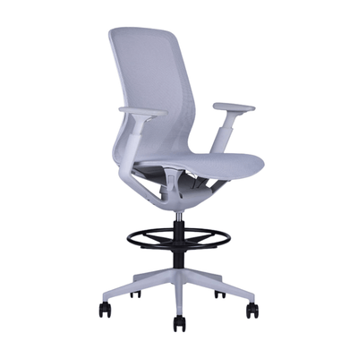 Silla De Oficina Operativa Reclinable - TECHNO EPIC ALTA - Varios Colores - Respaldo y Asiento Tapizado - EPIC Alta Gris claro con aro negro - Techno - NOGAL BEAT - Sillas de Oficina