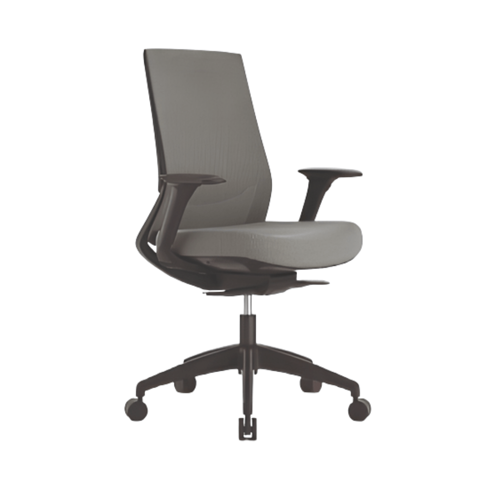 Silla De Oficina Operativa Soporte Lumbar - TECHNO ROYAL BLACK RESPALDO BAJO - Asiento y Respaldo Tapizado - Royal Black Respaldo Bajo - Techno - NOGAL BEAT - silla