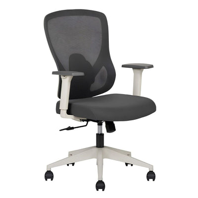 Silla De Oficina Operativa - TECHNO PILOT WHITE RESPALDO BAJO - Gris - Respaldo en Malla y Asiento Tapizado - PILOT WHITE RESPALDO BAJO - Techno - NOGAL BEAT - Silla de Oficina