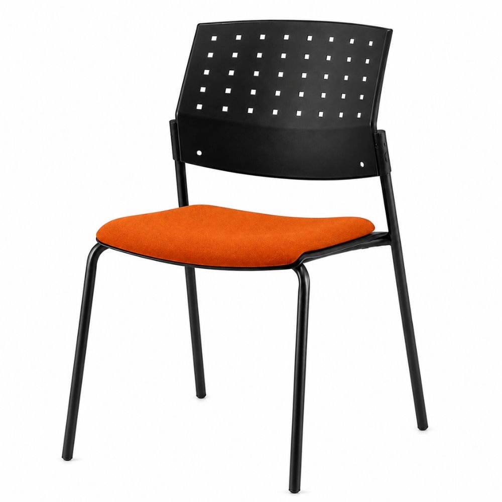 Silla de Oficina para Recepción Asiento Tapizado - LABENZE ARETA 106-00203 - Varios Colores - Patas Tubular Negro