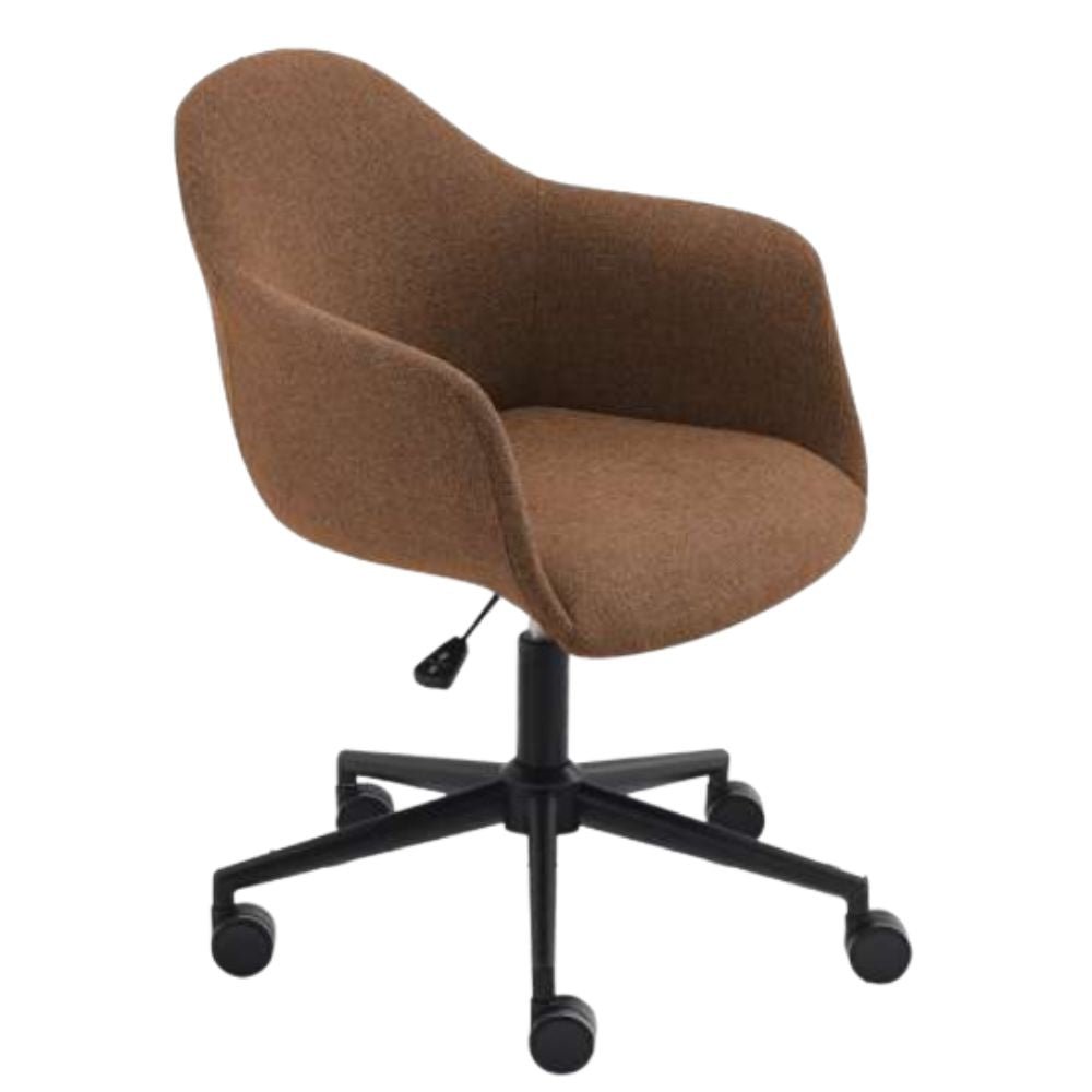 Silla de oficina secretarial Alessia con asiento y respaldo tapizados y base de acero de cinco puntas