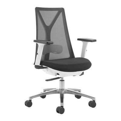 Silla de Oficina Secretarial para Consultorio - ZUO HASSO - Negro - Respaldo en Malla y Asiento Tapizado - 110704 - Zuo - NOGAL BEAT - Silla Secretarial