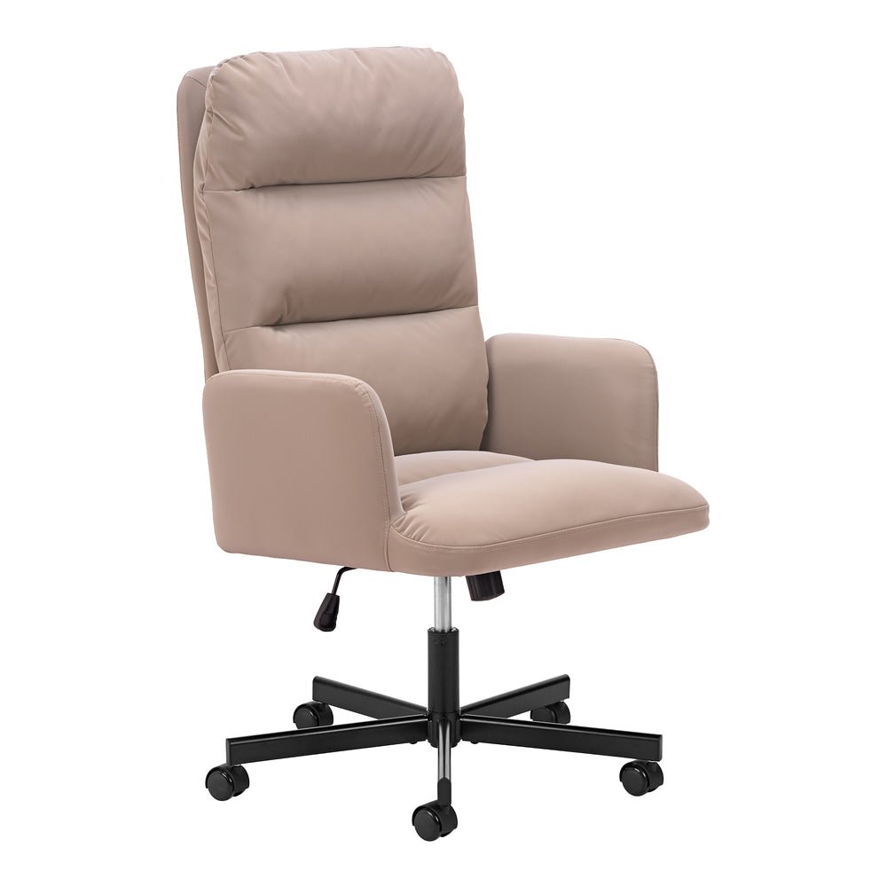 Silla de Oficina Secretarial para Recepción - ZUO SABLE - Varios Colores - Asiento y Respaldo Tapizados en Piel Sintética - 110910 - Zuo - NOGAL BEAT - Silla Secretarial